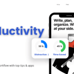 Mac productivity dashboard showing 30% reduction in distractions and 45% time saved